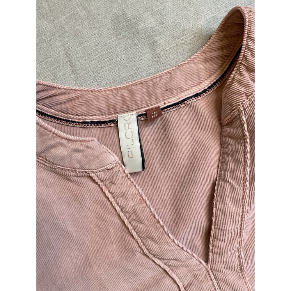 Pilcro Anthropologie Corduroy Dress Size XSP Pink Aline Tiered - Picture 10 of 11